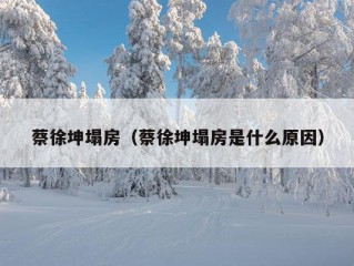 蔡徐坤塌房（蔡徐坤塌房是什么原因）