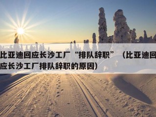 比亚迪回应长沙工厂“排队辞职”（比亚迪回应长沙工厂排队辞职的原因）