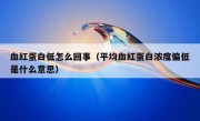 血红蛋白低怎么回事（平均血红蛋白浓度偏低是什么意思）