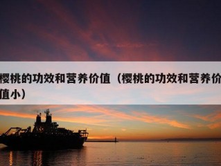 樱桃的功效和营养价值（樱桃的功效和营养价值小）