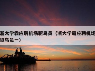 浙大学霸应聘机场驱鸟员（浙大学霸应聘机场驱鸟员一）