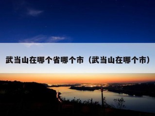 武当山在哪个省哪个市（武当山在哪个市）