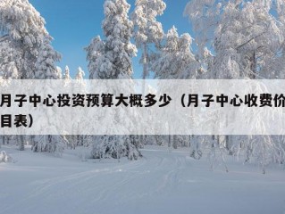 月子中心投资预算大概多少（月子中心收费价目表）