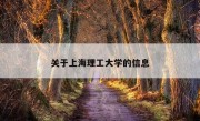 关于上海理工大学的信息