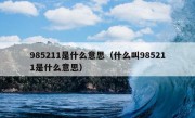 985211是什么意思（什么叫985211是什么意思）