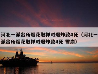 河北一派出所烟花取样时爆炸致4死（河北一派出所烟花取样时爆炸致4死 雪崩）