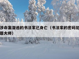 涉命案潜逃的书法家已身亡（书法家的密码犯罪大师）