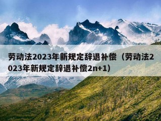 劳动法2023年新规定辞退补偿（劳动法2023年新规定辞退补偿2n+1）