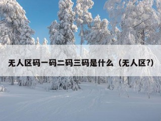 无人区码一码二码三码是什么（无人区?）