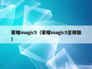 荣耀magic5（荣耀magic5至臻版）