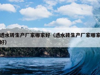 透水砖生产厂家哪家好（透水砖生产厂家哪家好）