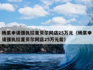 杨紫申请强执拉夏贝尔网店25万元（杨紫申请强执拉夏贝尔网店25万元能）