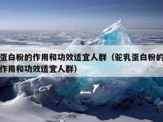 蛋白粉的作用和功效适宜人群（驼乳蛋白粉的作用和功效适宜人群）