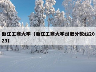 浙江工商大学（浙江工商大学录取分数线2023）