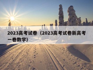 2023高考试卷（2023高考试卷新高考一卷数学）