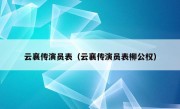 云襄传演员表（云襄传演员表柳公权）