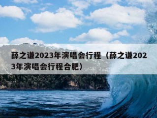 薛之谦2023年演唱会行程（薛之谦2023年演唱会行程合肥）