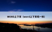 WORD上下页（word上下页码一样）