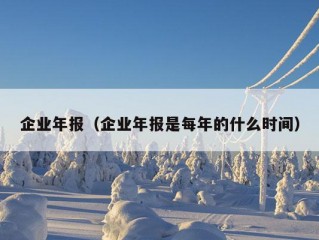 企业年报（企业年报是每年的什么时间）