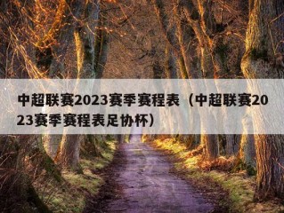 中超联赛2023赛季赛程表（中超联赛2023赛季赛程表足协杯）