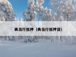 典当行抵押（典当行抵押贷）