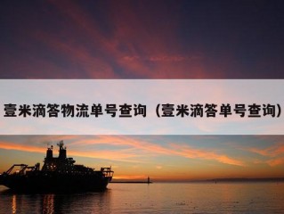 壹米滴答物流单号查询（壹米滴答单号查询）