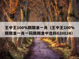 王中王100%期期准一肖（王中王100%期期准一肖一码期期准中选料620824）