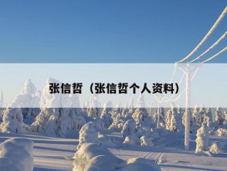 张信哲（张信哲个人资料）