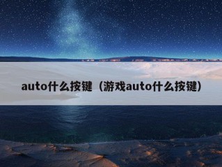 auto什么按键（游戏auto什么按键）