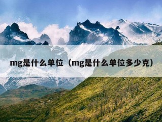 mg是什么单位（mg是什么单位多少克）