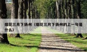 烟花三月下扬州（烟花三月下扬州的上一句是什么）