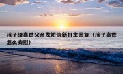 孩子给离世父亲发短信新机主回复（孩子离世怎么安慰）