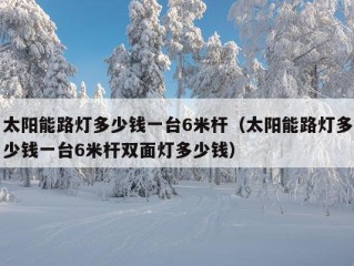 太阳能路灯多少钱一台6米杆（太阳能路灯多少钱一台6米杆双面灯多少钱）