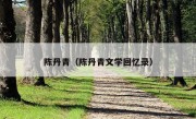 陈丹青（陈丹青文学回忆录）