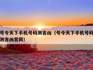 号令天下手机号码测吉凶（号令天下手机号码测吉凶官网）