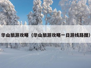 华山旅游攻略（华山旅游攻略一日游线路图）