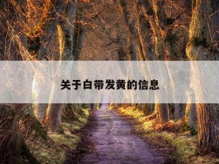 关于白带发黄的信息