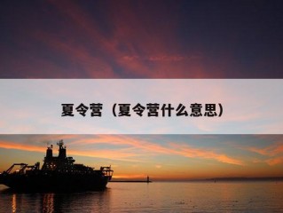 夏令营（夏令营什么意思）