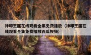 神印王座在线观看全集免费播放（神印王座在线观看全集免费播放西瓜视频）