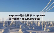 supreme是什么牌子（supreme是什么牌子 什么档次多少钱）