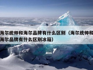 海尔统帅和海尔品牌有什么区别（海尔统帅和海尔品牌有什么区别冰箱）