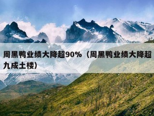 周黑鸭业绩大降超90%（周黑鸭业绩大降超九成土楼）