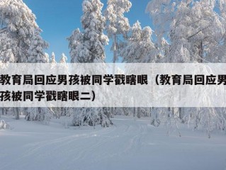 教育局回应男孩被同学戳瞎眼（教育局回应男孩被同学戳瞎眼二）