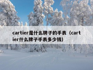 cartier是什么牌子的手表（cartier什么牌子手表多少钱）