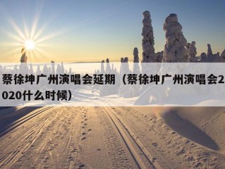 蔡徐坤广州演唱会延期（蔡徐坤广州演唱会2020什么时候）