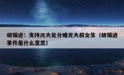 胡锡进：支持川大处分曝光大叔女生（胡锡进事件是什么意思）