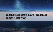 苹果14pro灵动岛怎么设置（苹果14灵动岛怎么设置开启）