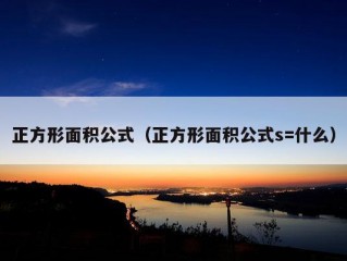 正方形面积公式（正方形面积公式s=什么）