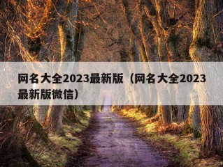 网名大全2023最新版（网名大全2023最新版微信）