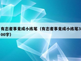 有志者事竟成小练笔（有志者事竟成小练笔300字）